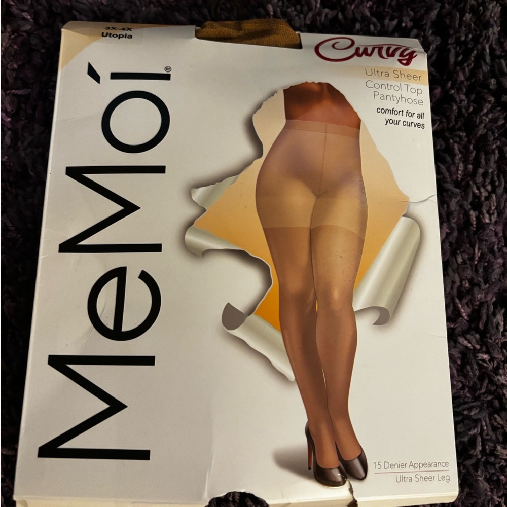Curvy Ultra Sheer Control Top Pantyhose